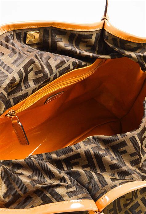 fendi leather-trim zucca tote bag